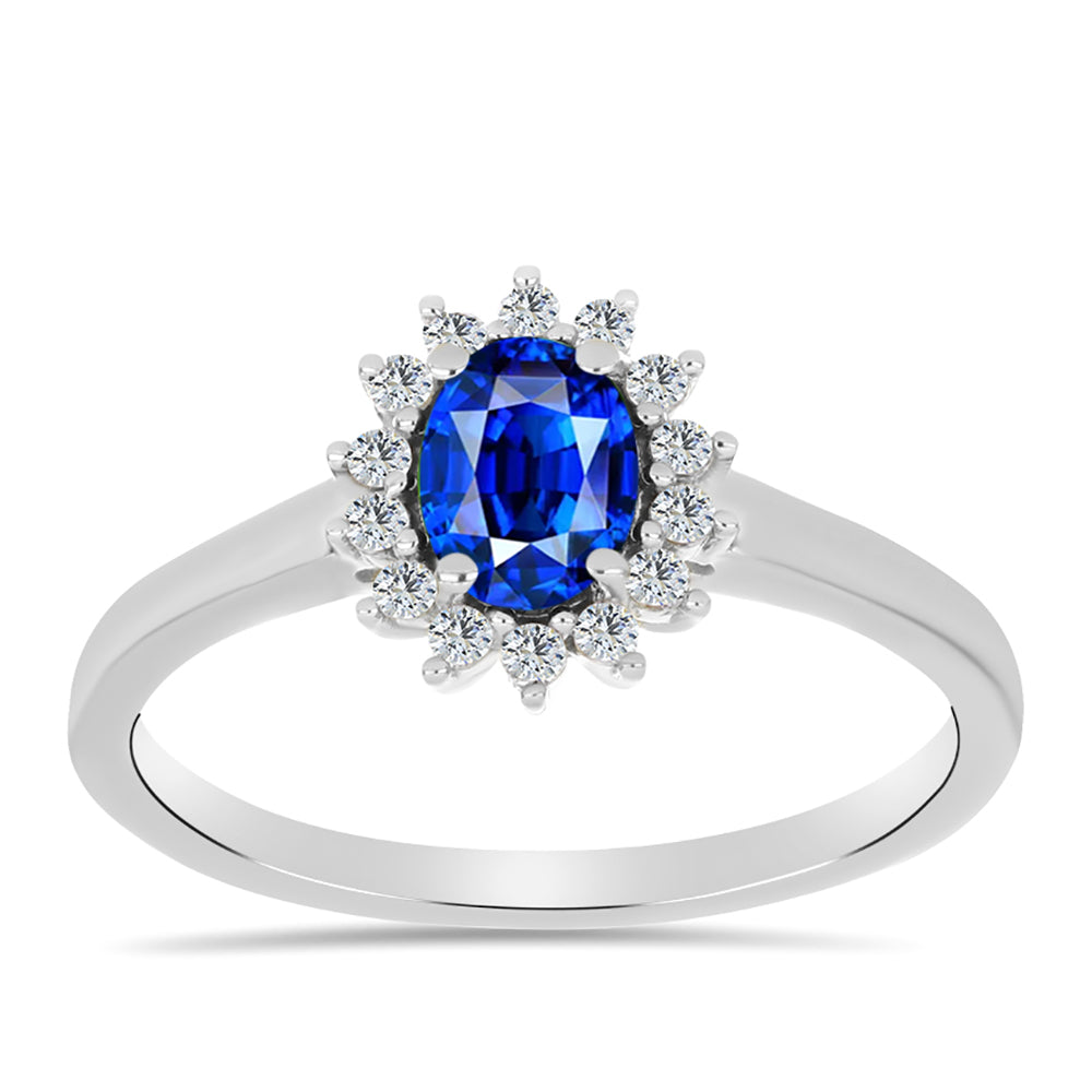 Silberring mit australischem blauem Saphir und weißem Topas