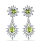 Silberohrringe mit Peridot aus Changbai und weißem Topas