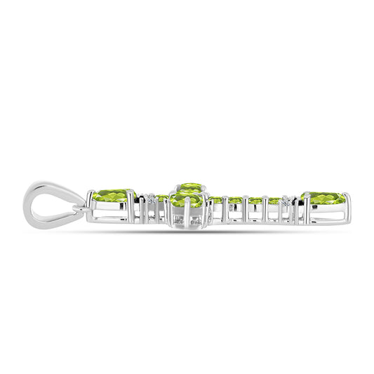Silberanhänger mit Peridot aus Changbai und weißem Topas