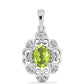 Silberanhänger mit Peridot aus Changbai und weißem Topas