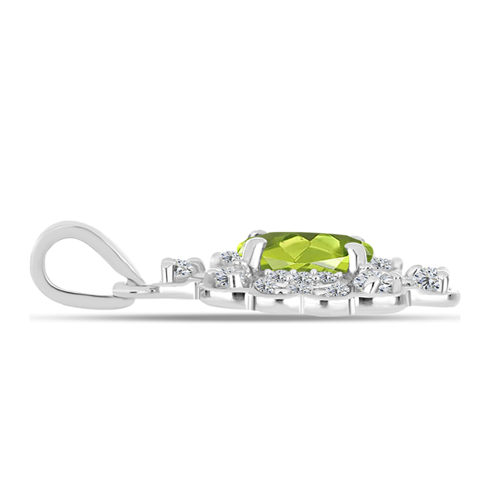 Silberanhänger mit Peridot aus Changbai und weißem Topas 2 