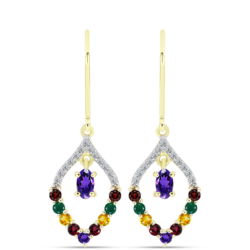Goldplattierte Silberohrringe mit marokkanischem Amethyst 1 