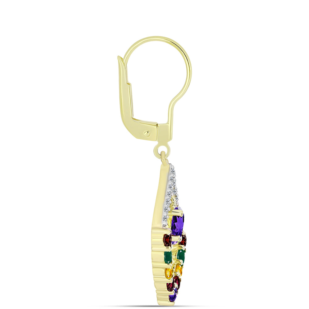 Goldplattierte Silberohrringe mit marokkanischem Amethyst 2 
