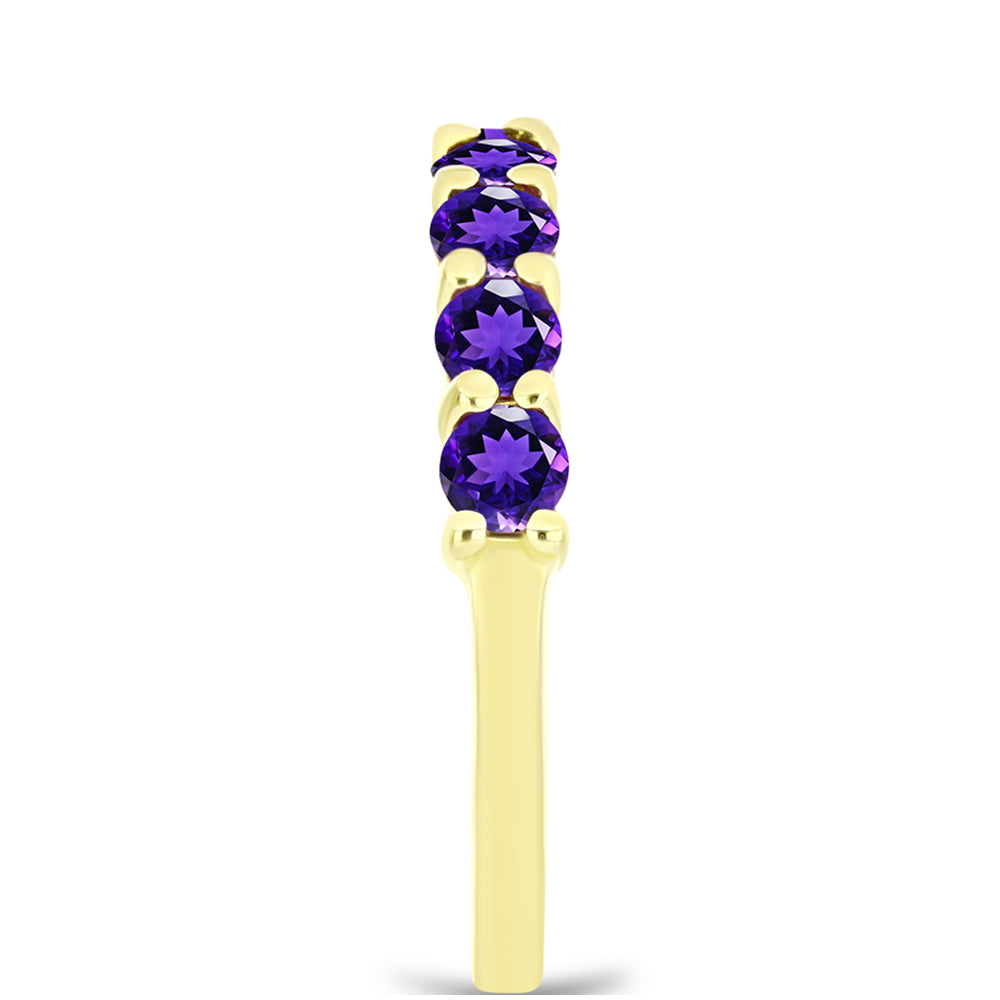 Goldplattierter Silberring mit marokkanischem Amethyst