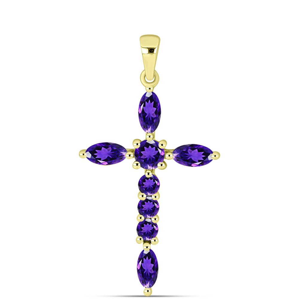 Goldplattierter Silberanhänger mit marokkanischem Amethyst