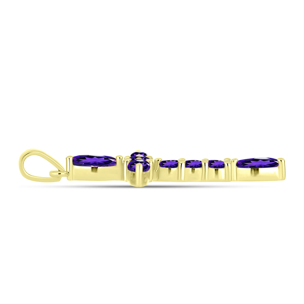 Goldplattierter Silberanhänger mit marokkanischem Amethyst 2 