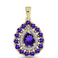 Goldplattierter Silberanhänger mit marokkanischem Amethyst und weißem Topas