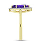 Goldplattierter Silberring mit marokkanischem Amethyst und weißem Topas