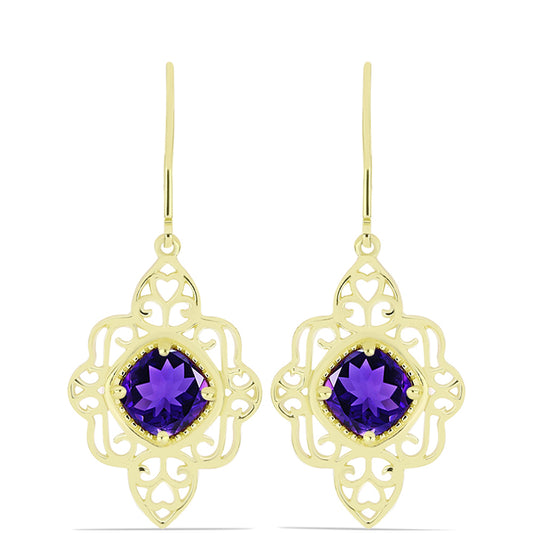 Goldplattierte Silberohrringe mit marokkanischem Amethyst