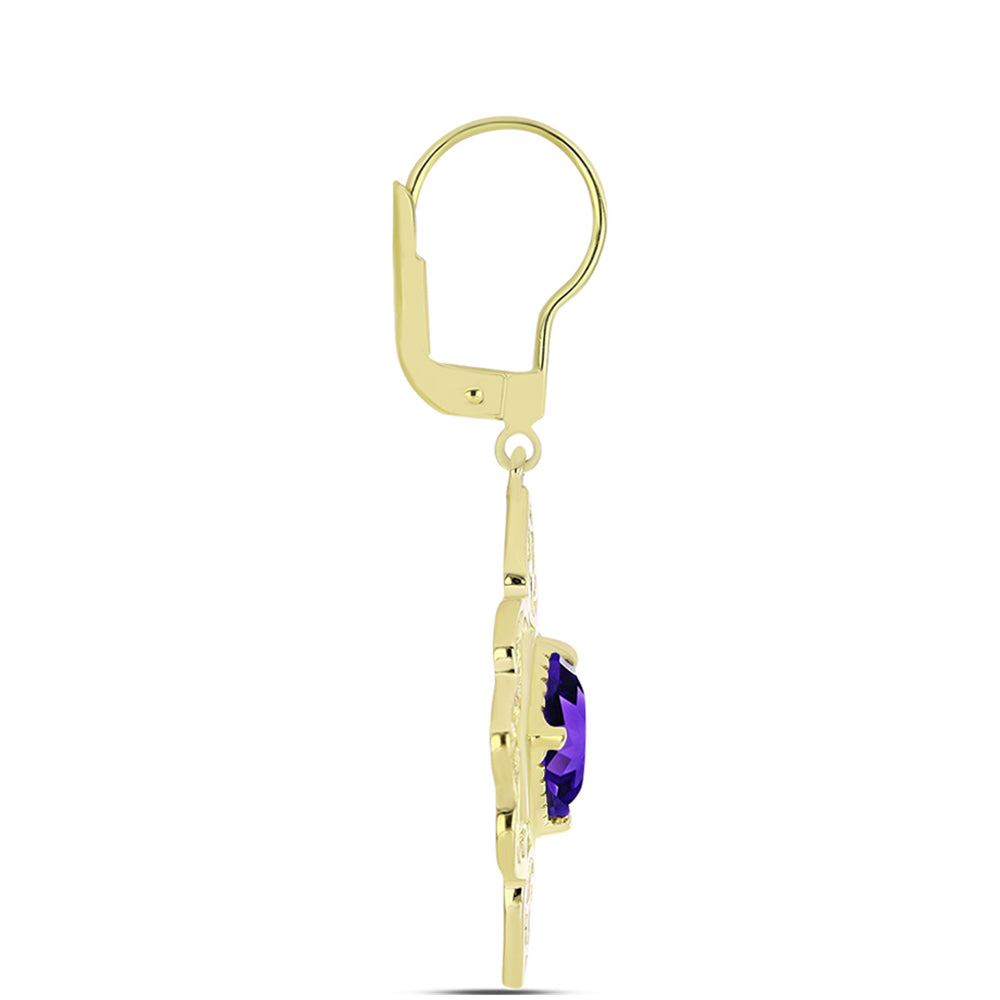 Goldplattierte Silberohrringe mit marokkanischem Amethyst 2 