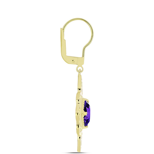 Goldplattierte Silberohrringe mit marokkanischem Amethyst