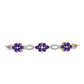 Goldplattiertes Silberarmband mit marokkanischem Amethyst und weißem Topas