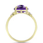 Goldplattierter Silberring mit marokkanischem Amethyst und weißem Topas