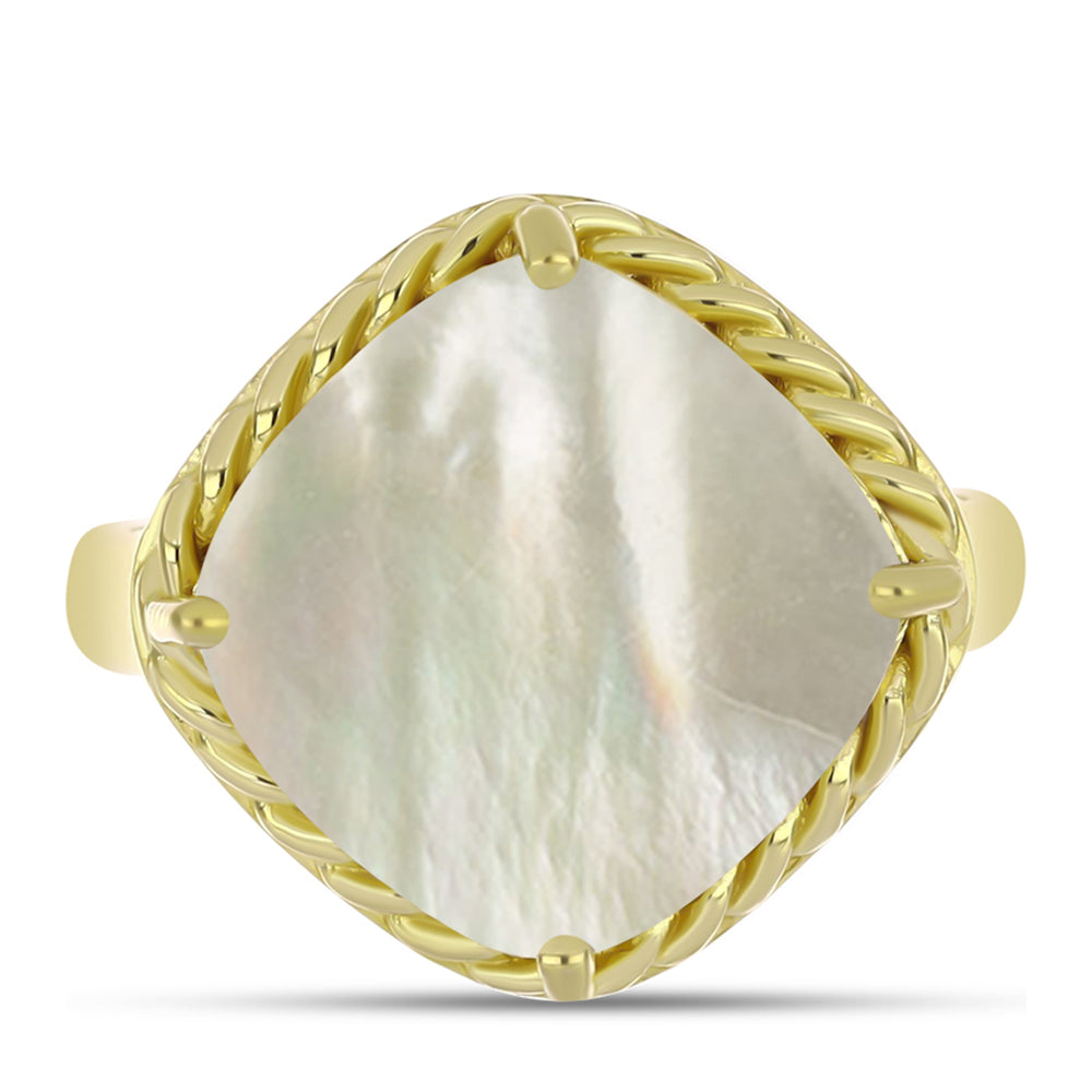 Goldplattierter Silberring mit Perlmutt 1 