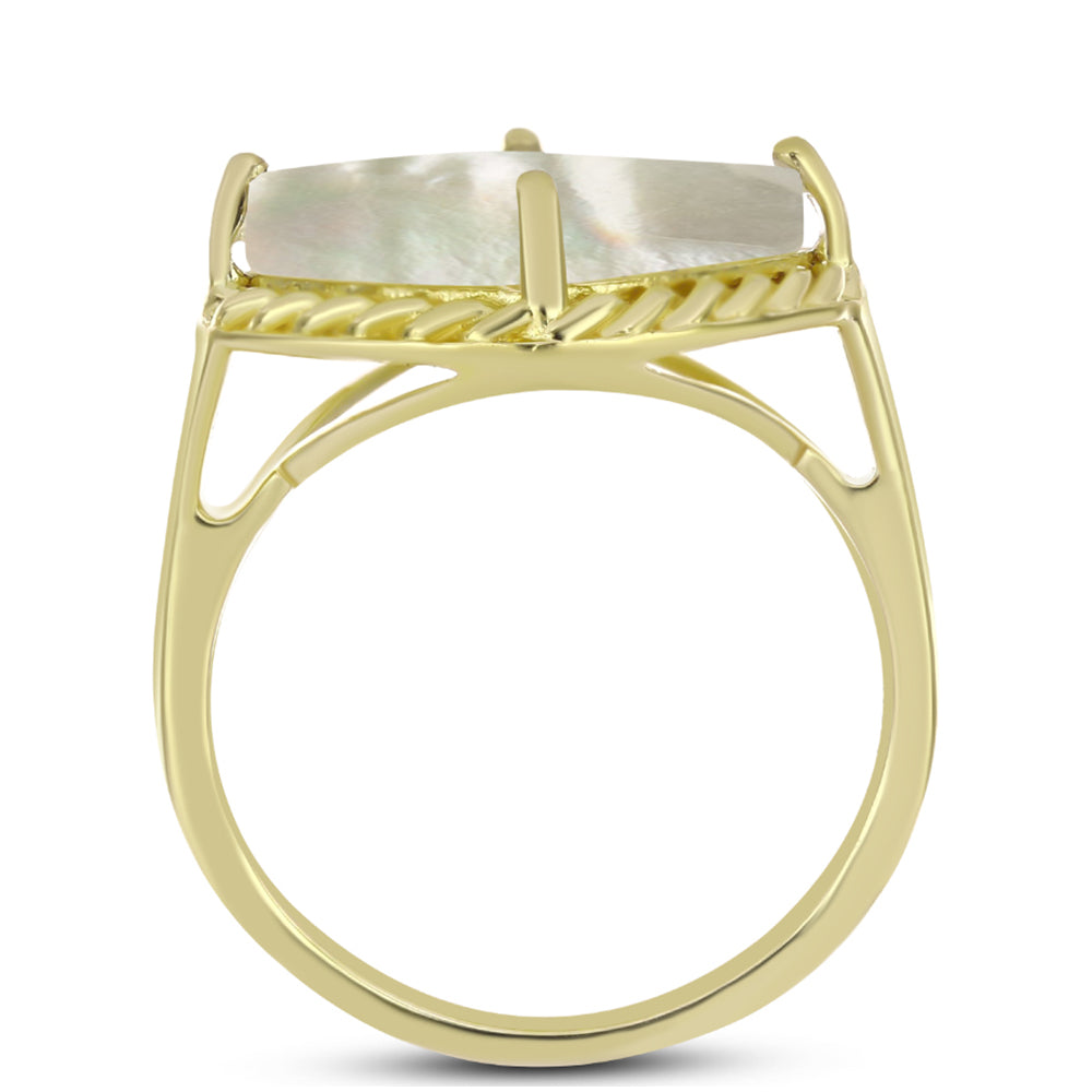 Goldplattierter Silberring mit Perlmutt