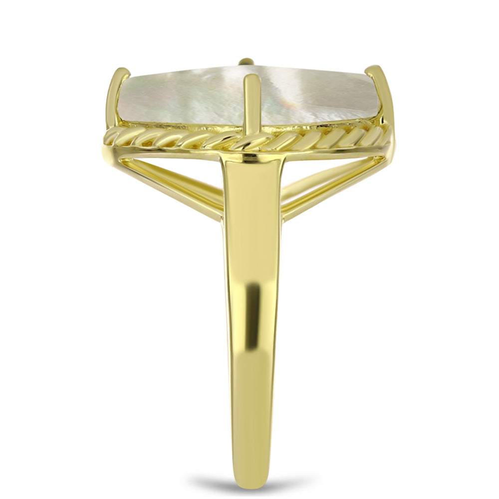 Goldplattierter Silberring mit Perlmutt 4 