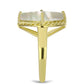 Goldplattierter Silberring mit Perlmutt