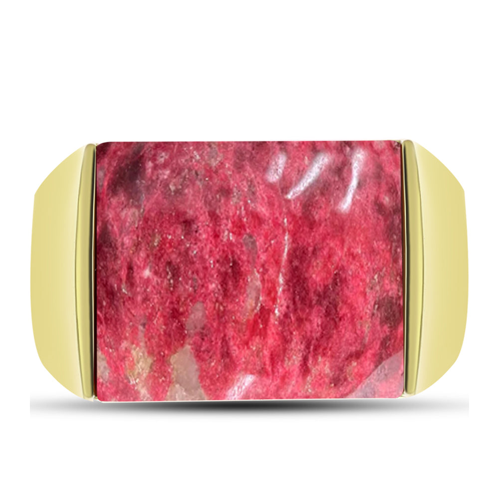 Goldplattierter Silberring mit Thulit 1 