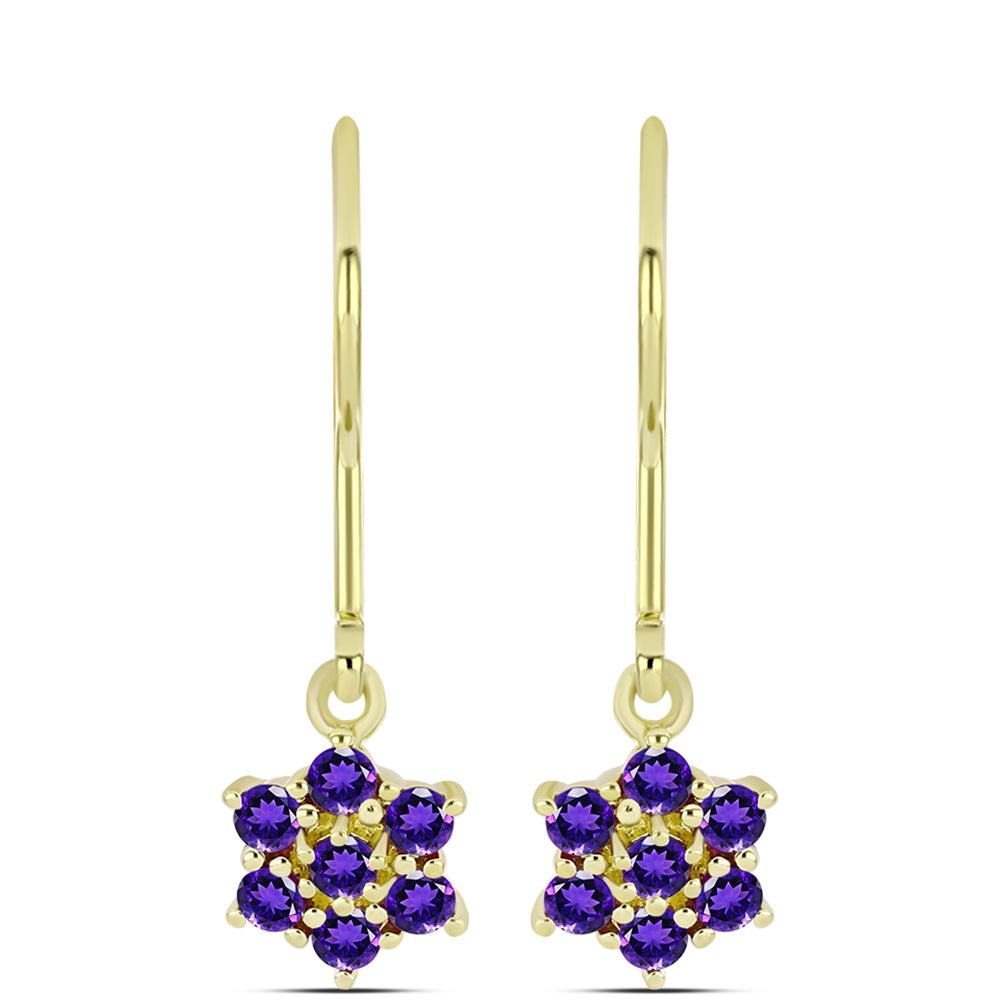 Goldplattierte Silberohrringe mit marokkanischem Amethyst 1 
