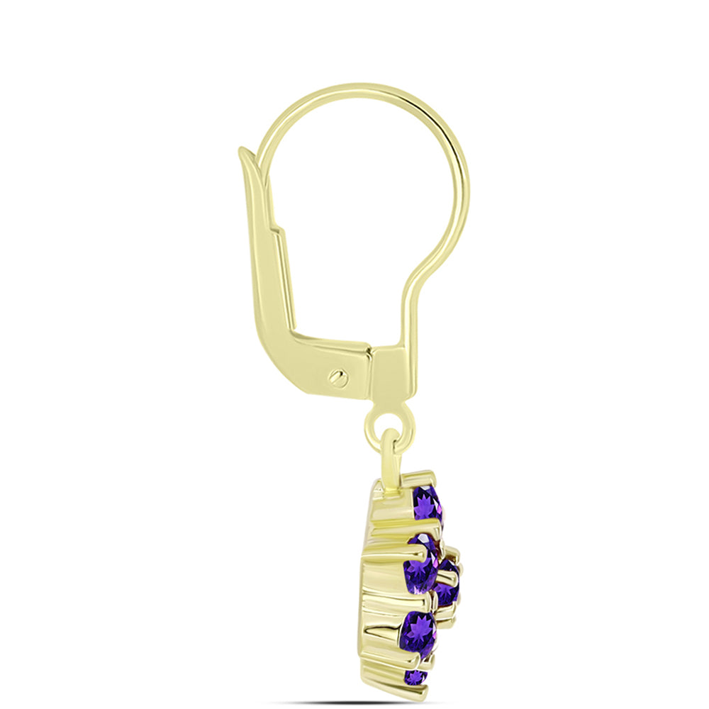 Goldplattierte Silberohrringe mit marokkanischem Amethyst 2 