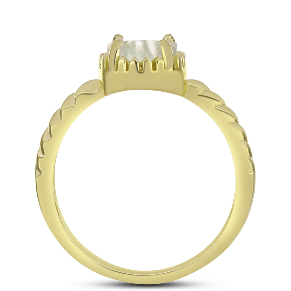 Goldplattierter Silberring mit Perlmutt 2 