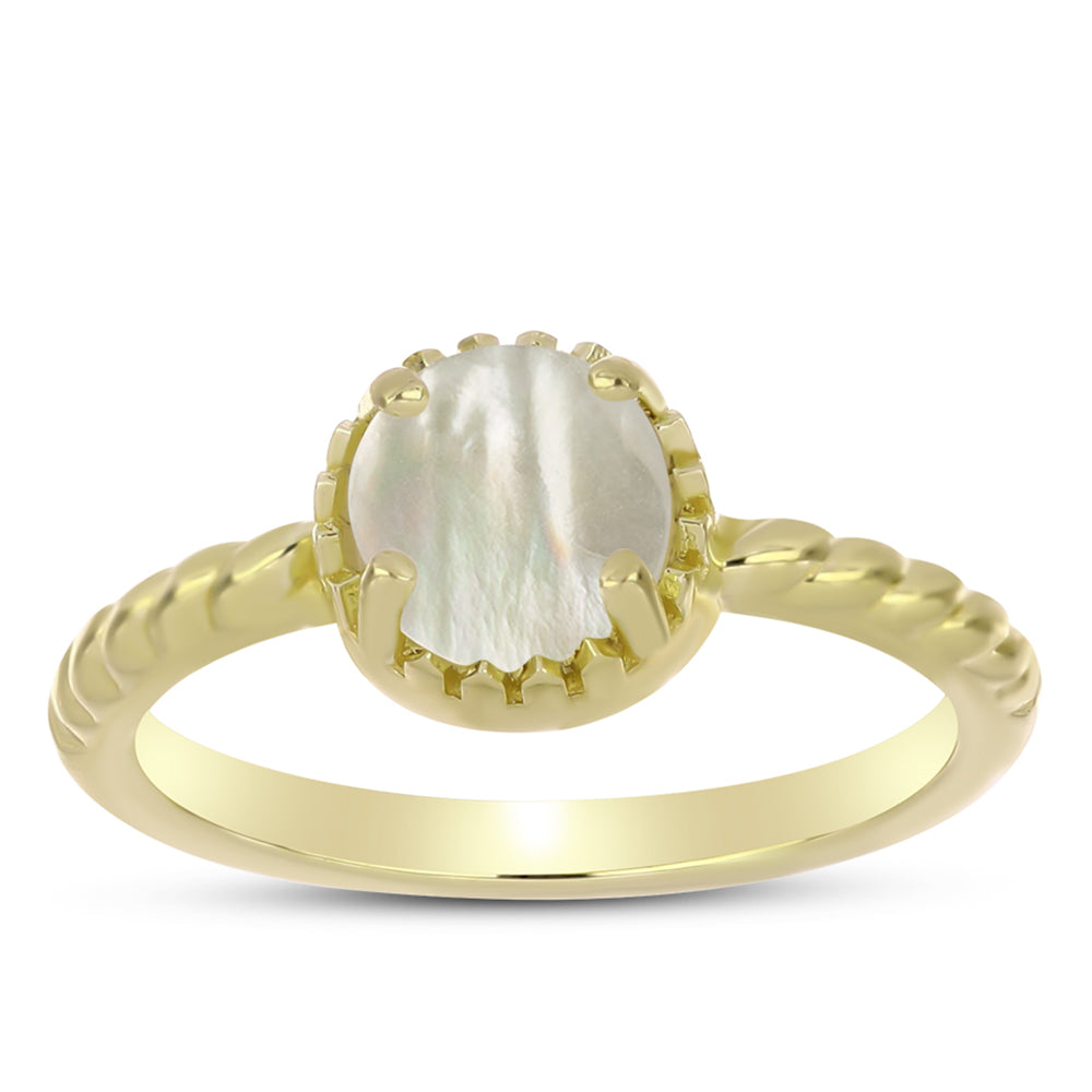 Goldplattierter Silberring mit Perlmutt 3 