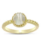 Goldplattierter Silberring mit Perlmutt