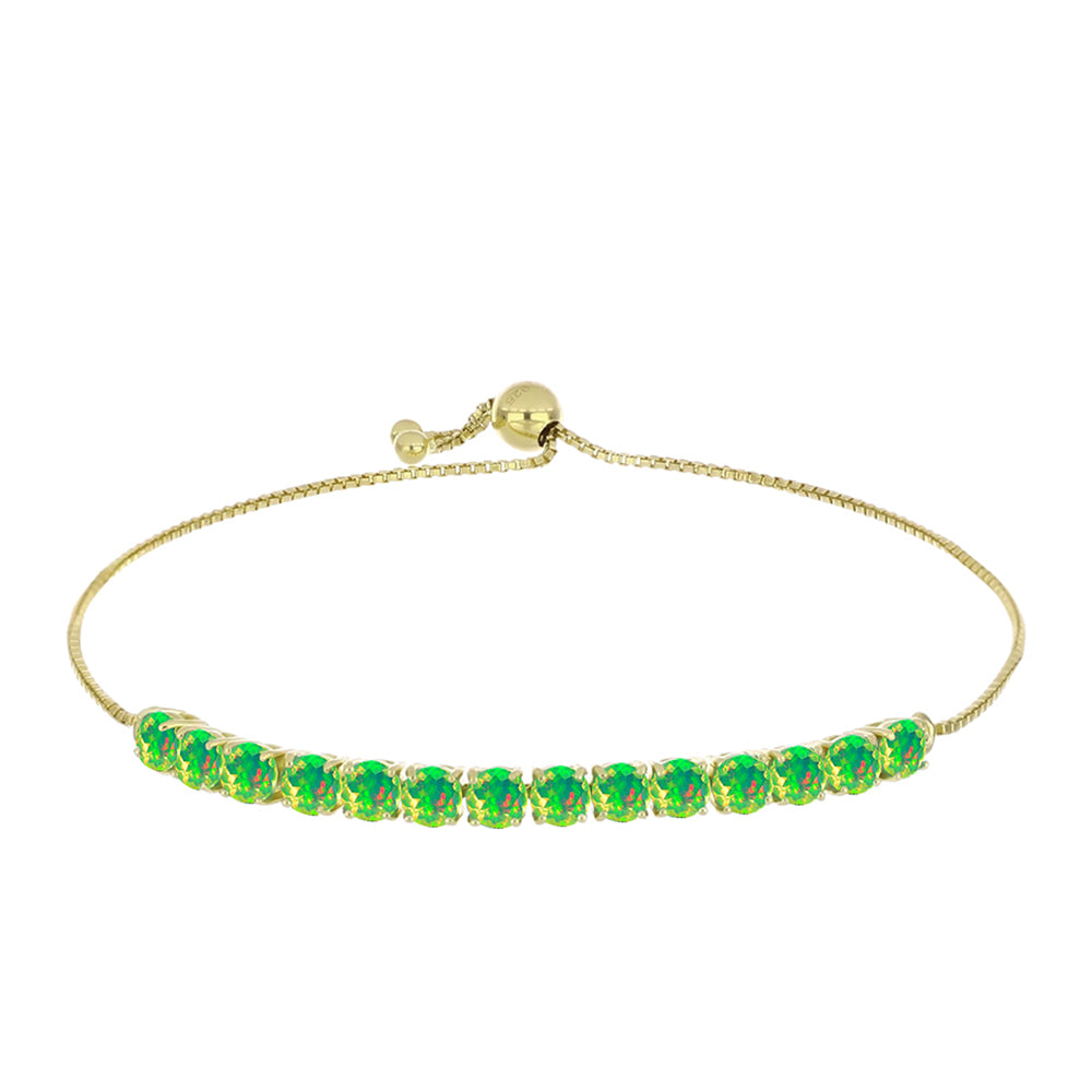 Goldplattiertes Silberarmband mit grünem äthiopischem Opal aus Lega Dembi 1 