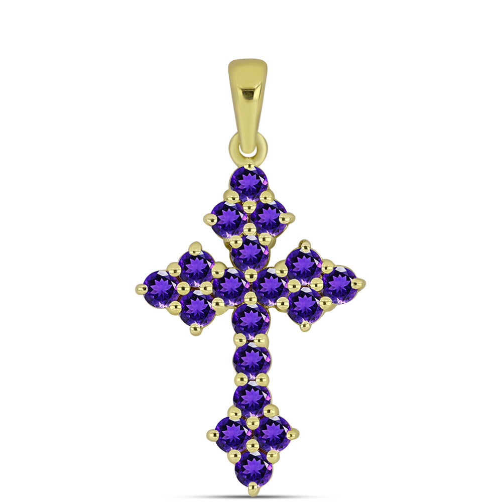 Goldplattierter Silberanhänger mit marokkanischem Amethyst