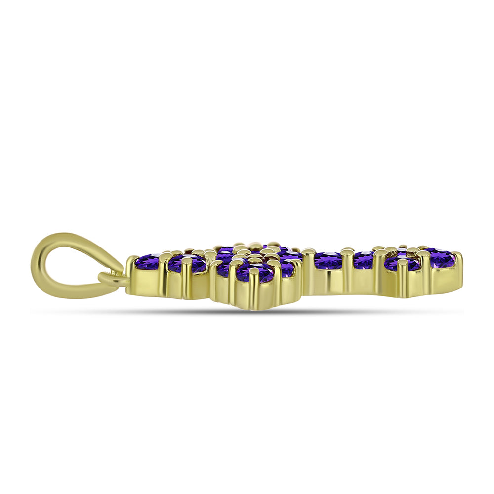 Goldplattierter Silberanhänger mit marokkanischem Amethyst