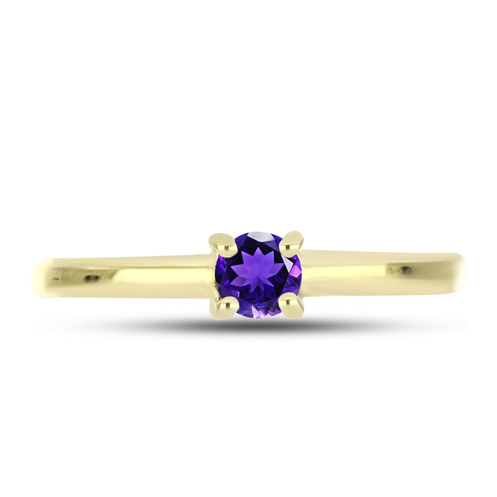 Goldplattierter Silberring mit marokkanischem Amethyst 1 
