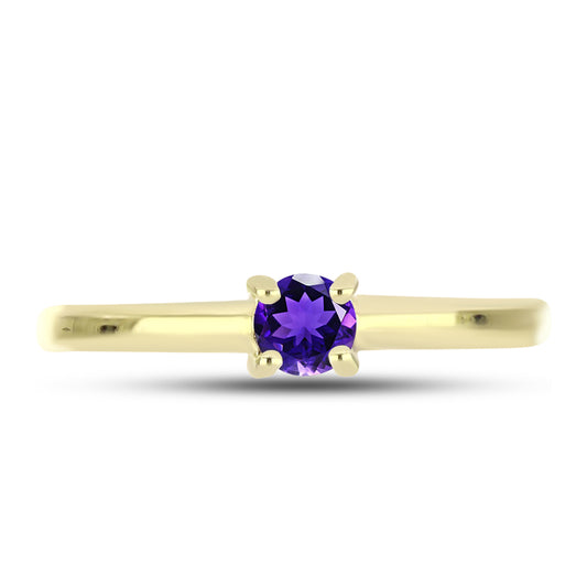 Goldplattierter Silberring mit marokkanischem Amethyst