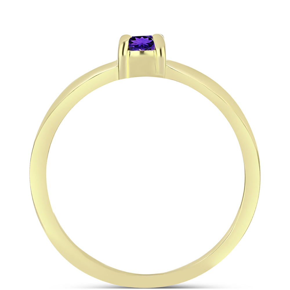Goldplattierter Silberring mit marokkanischem Amethyst