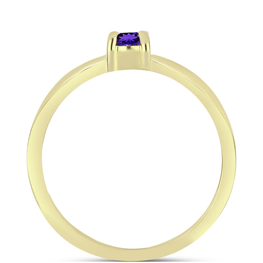 Goldplattierter Silberring mit marokkanischem Amethyst