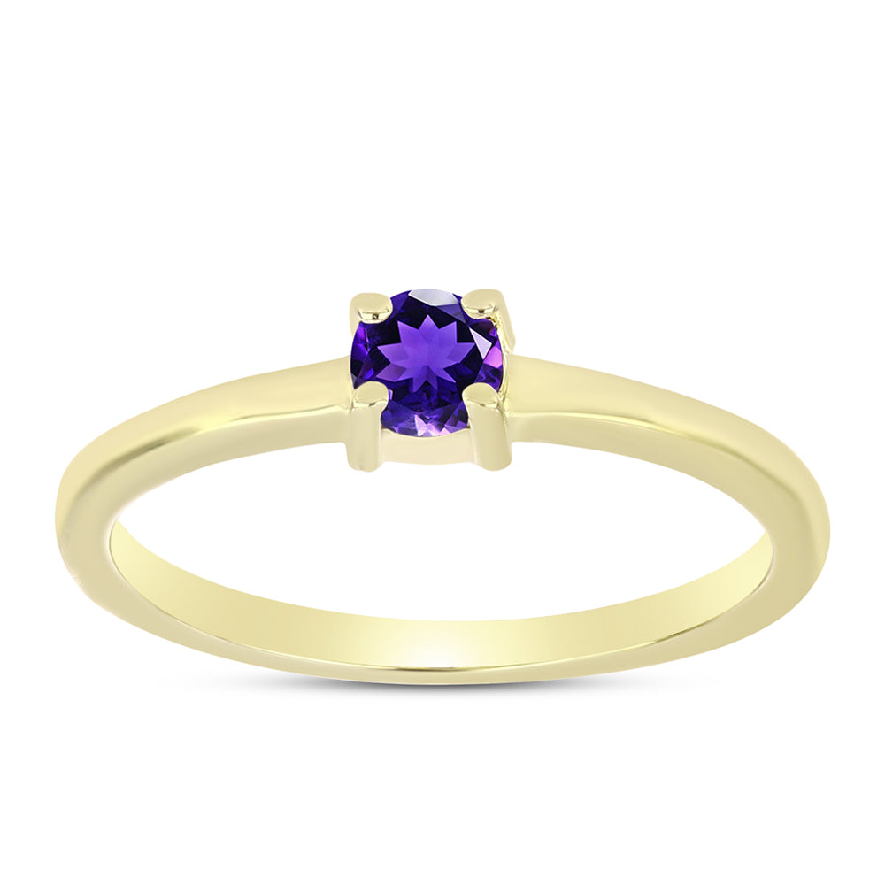 Goldplattierter Silberring mit marokkanischem Amethyst 3 