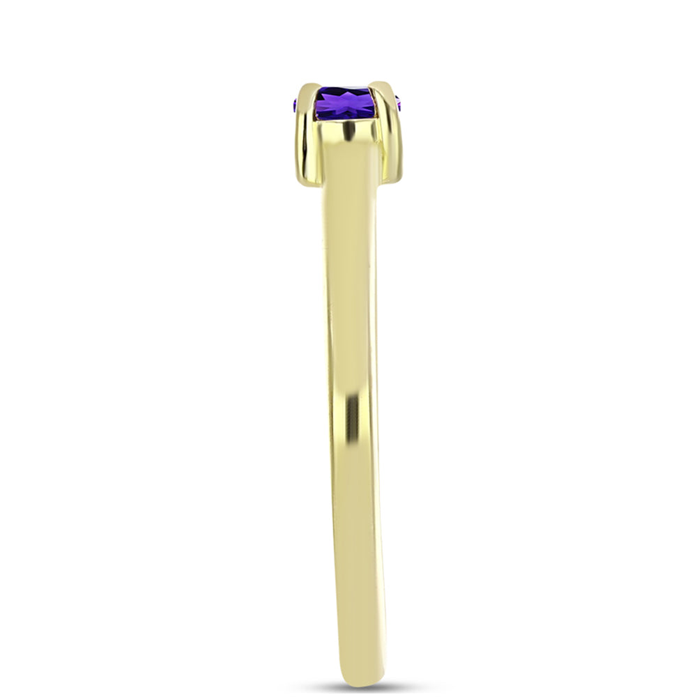 Goldplattierter Silberring mit marokkanischem Amethyst 4 