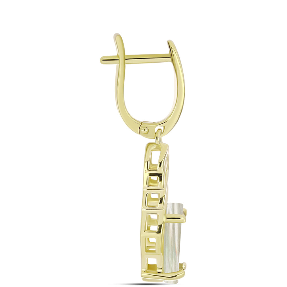 Goldplattierte Silberohrringe mit Perlmutt 2 