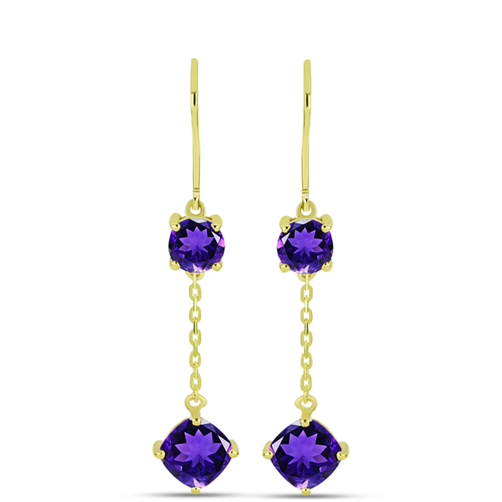 Goldplattierte Silberohrringe mit marokkanischem Amethyst