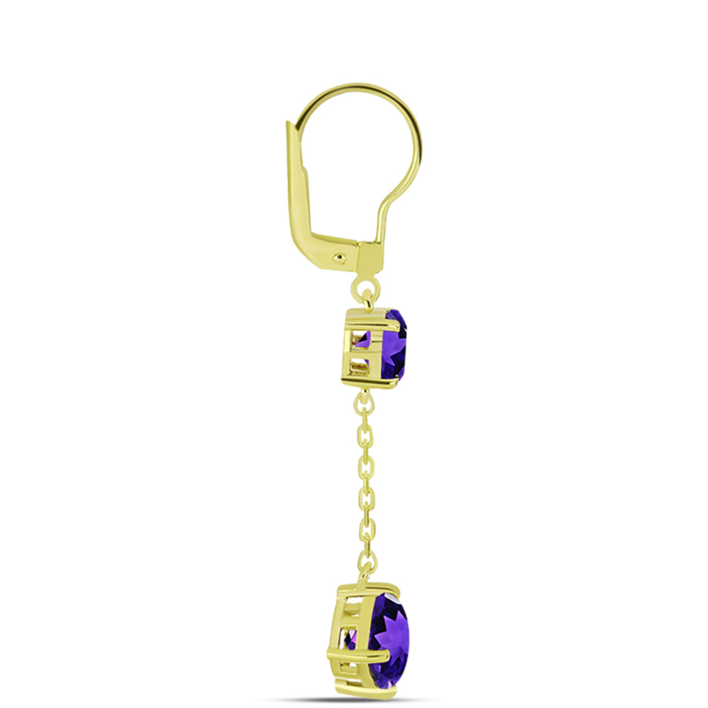 Goldplattierte Silberohrringe mit marokkanischem Amethyst 2 