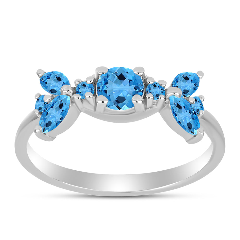 Silberring mit schweizerischem Blautopas
