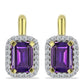 Goldplattierte Silberohrringe mit marokkanischem Amethyst und weißem Topas