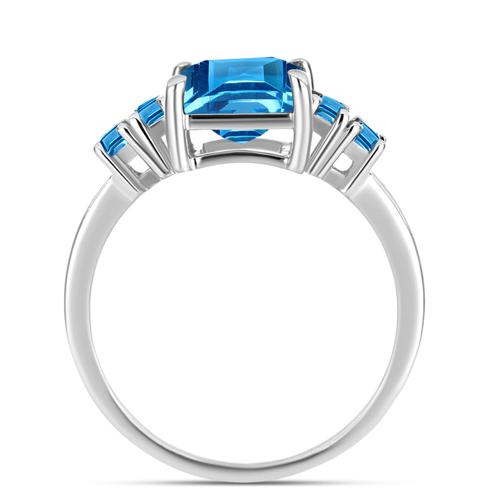 Silberring mit schweizerischem Blautopas 2 