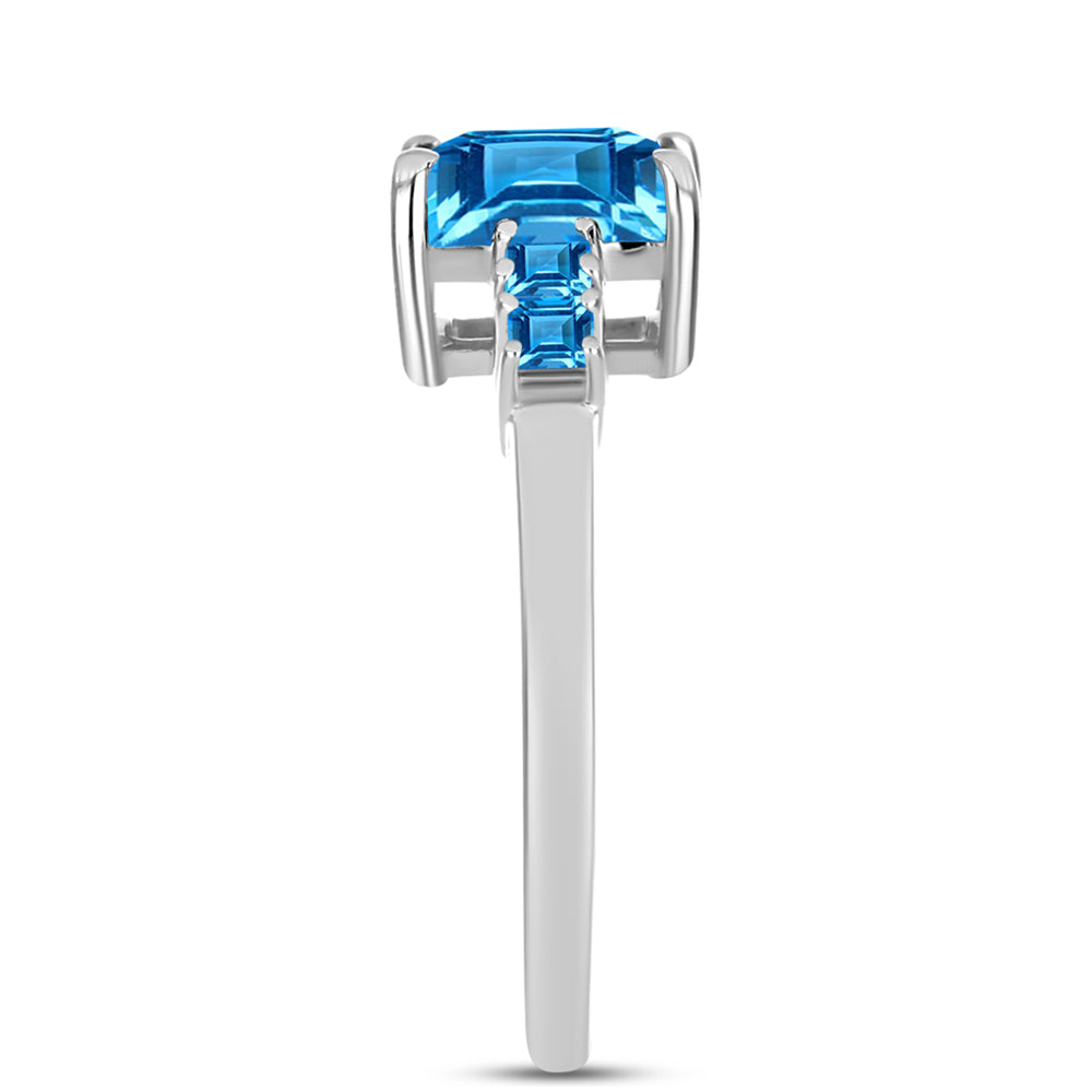 Silberring mit schweizerischem Blautopas 4 