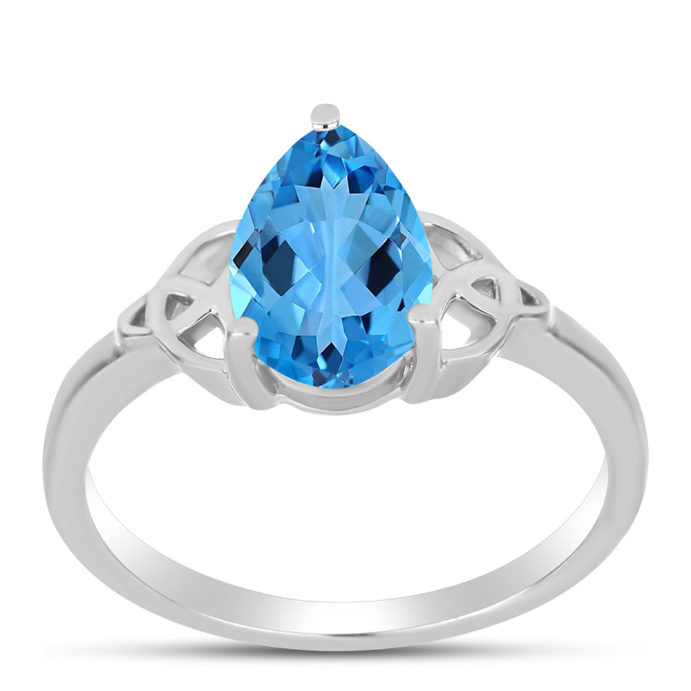 Silberring mit schweizerischem Blautopas