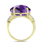 Goldplattierter Silberring mit marokkanischem Amethyst und weißem Topas