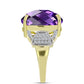 Goldplattierter Silberring mit marokkanischem Amethyst und weißem Topas