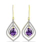 Goldplattierte Silberohrringe mit marokkanischem Amethyst und weißem Topas