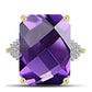 Goldplattierter Silberring mit marokkanischem Amethyst und weißem Topas