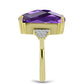 Goldplattierter Silberring mit marokkanischem Amethyst und weißem Topas