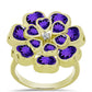 Goldplattierter Silberring mit marokkanischem Amethyst und weißem Topas